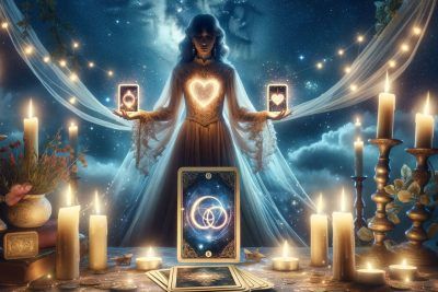 Guía Completa de Lecturas Amorosas del Tarot: Significados y Consejos 59 Una mujer sosteniendo unas cartas del tarot, realizando Lecturas amorosas del Tarot.
