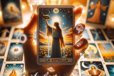 Iluminando el Camino con La Estrella en el Tarot: Significados y Simbolismo 12 Una imagen de una mano sosteniendo la carta del tarot La Estrella.